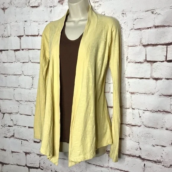 CARILOHA Bamboo Yellow Organic bamboo cotton open hi lo top Size XS - Picture 9 of 15